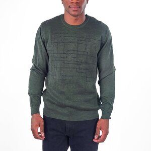 Jakamen Dark Olive Crewneck Textured Sweater